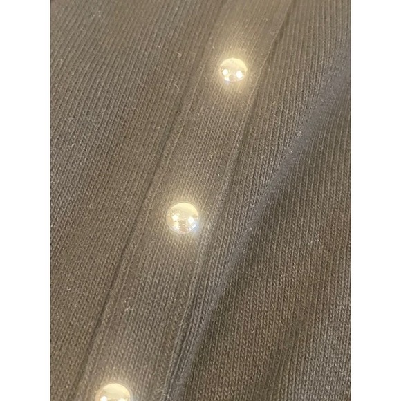 Rafaella Black Open Front Cardigan Metal Stud Embellished Woman's Size Medium - Picture 2 of 5